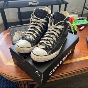 Chrome Hearts Leather High Top Triple Cross Converse